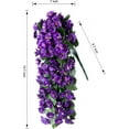 thumbnail image 4 of Artificial Fake Hanging Plants Flowers Vines for Outdoor, 2pcs Faux Silk Realistic Purple Morning Glory Long Stems UV Resistant for Spring Home Porch Patio Balcony Outside Party Decor, 4 of 5