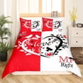 thumbnail image 3 of Yibo Red Black White Creative Valentine Day Duvet Cover - Premium Polyester Duvet Cover with Zipper Closure, 3 Piece Set, Includes 1 Duvet Cover and 2 Pillow Cases, No Comforter, 3 of 6