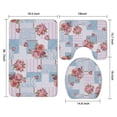 thumbnail image 3 of Pioneer Flower Floral Print Pattern Bathroom Rugs Sets 3 Piece,Toilet Cover Set,Absorbent Non Slip Bathroom Mats Sets with U-Shaped Contour Rug Toilet Rug Set, 3 of 5