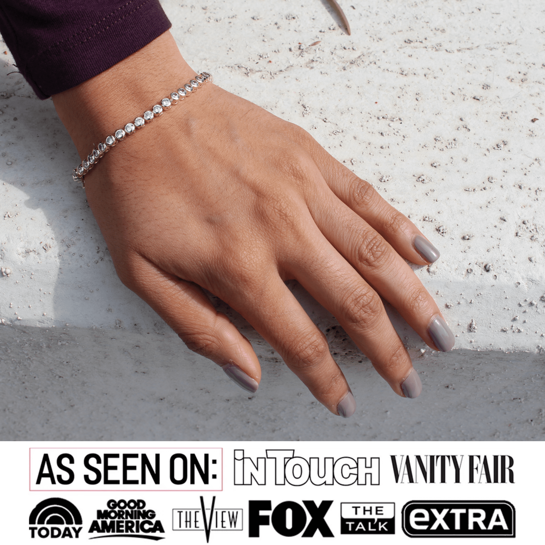 Cate & Chloe Joelle 18k White Gold Plated Tennis Bracelet with Simulated Diamond Crystals for Women