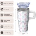 thumbnail image 3 of 20OZ Insulated Flamingo Tumbler Stainless Steel with Sturdy Handle Coffee Mug Cup BPA Free Sweat Proof Ideal for Commute Travel Gifts for Women Girls on Birthday Christmas Summer, 3 of 6