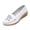 White, variant on HTHLVMD Tassel Perforated Wedge Loafers, Casual Loafers for Women Metal Buckle Breathable Comfortable Leather Slip On Moccasins Loafers Shoes Driving Outdoor Walking Womens Flats, Black 5.5