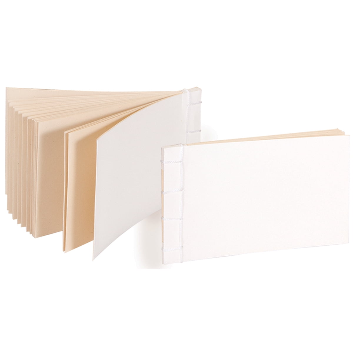 Books By Hand Designed By Me Blank Cover Bookbinding Kit-Japanese Stab Book, Ivory 4"X6", Makes 3