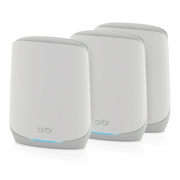 NETGEAR Orbi Whole Home Tri-band WiFi 6 Mesh Network System (RBK663) – Router with 2 Satellite Extenders, Security Features, Coverage up to 6,600 sq. ft., 75 Devices - AX3800 (Up to 3.8Gbps)