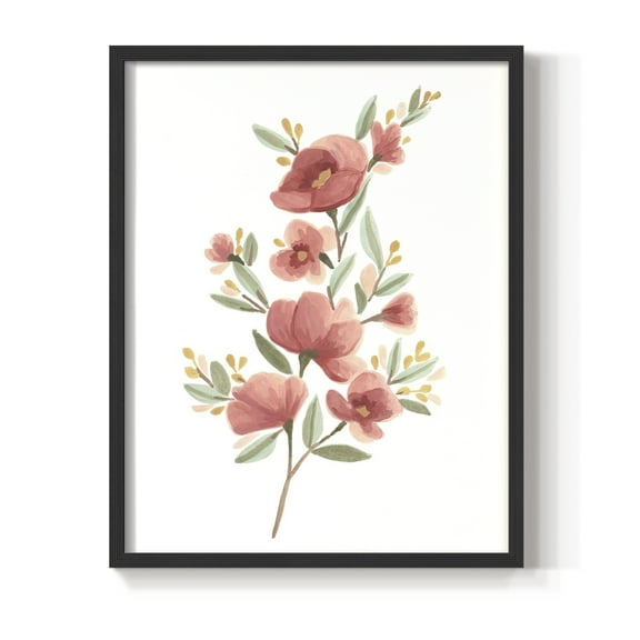 Wildflower Sprig III Framed Print - Solid Wood in Single Picture Frame Solid Wood 2 Framed Print