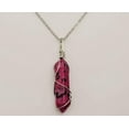 thumbnail image 2 of Pink Dalmation Jasper Handmade Point Necklace Silver Tone, 2 of 7