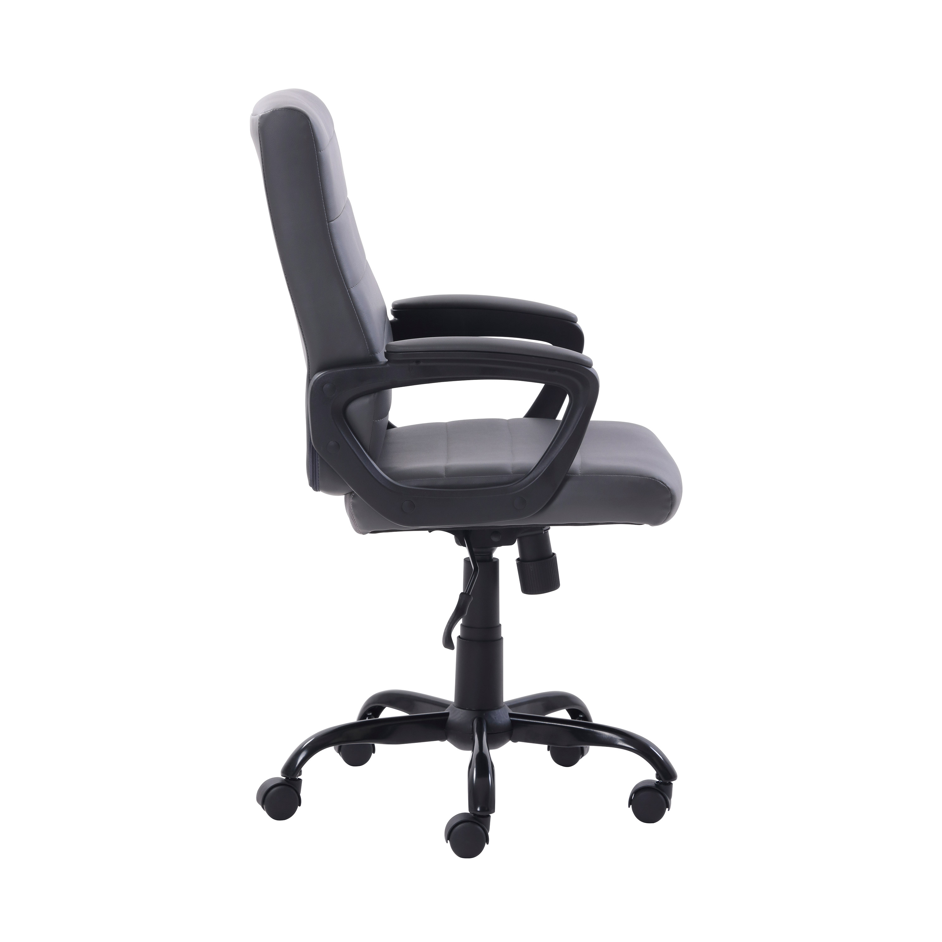 Mainstays Bonded Leather Mid-Back Manager's Office Chair, Gray - image 9 of 11