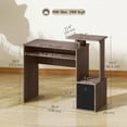 thumbnail image 4 of Modern Grey Computer Desk With Sliding Keyboard Tray And Storage Drawer - Stylish Home Office Workstation With Shelves For Efficient Organization, 4 of 4