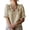 Beige, variant on Womens Short Sleeve Tops Casual V Neck Blouses Double Ruffle Linen Blend Tee Shirts Clothes
