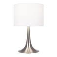 thumbnail image 7 of Cresswell Lighting 19" Modern Brushed Nickel Fluted Metal Base Table Lamp with White Shade, 7 of 7