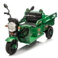 thumbnail image 3 of Ambifirner 3-Wheel Electric Car for Kids 12V Kids Ride on Tractor with Cargo Bed Ride on Dump Truck with LED Lights & Music Stable, Green, 3 of 9
