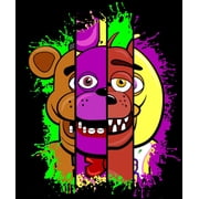 Five Nights at Freddy's Animatronic Characters Mash Up Boy's Black T-shirt-XL