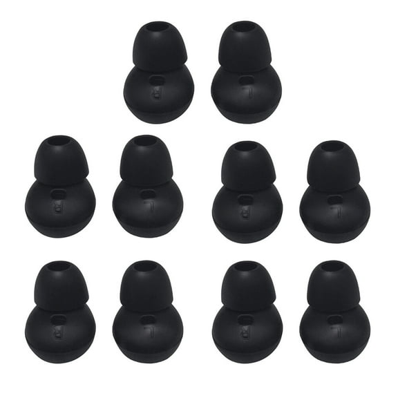 NUOLUX 5 Pairs Headset Cover Silicone Anti-Slip Replacement Earpads Ear Gel for -R130 (Black)