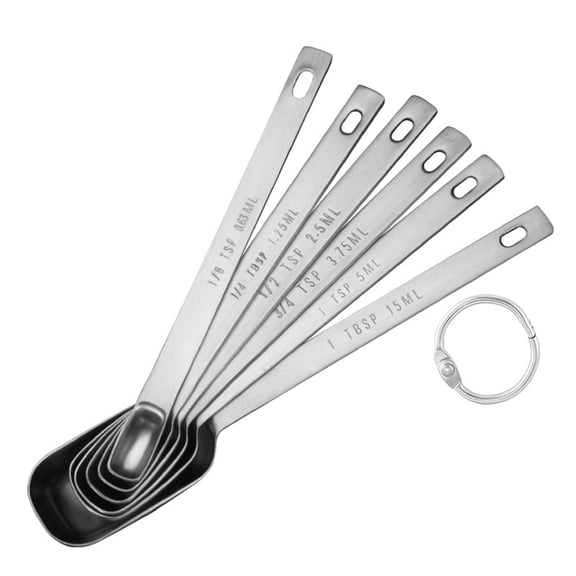 Set Of 6 Stainless Steel Measuring Spoons with Leveler for Baking and Cooking