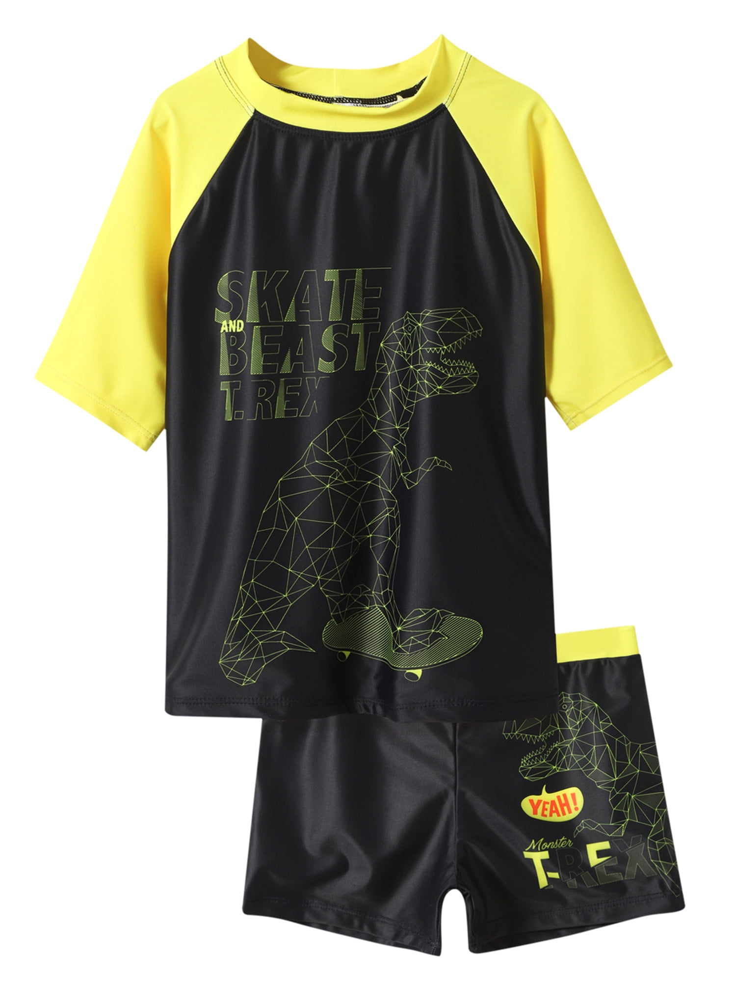 Baby Toddler Boys Two Piece Rashguard Swimsuit Kids Short Sleeve Sunsuit Swimwear Sets with Hat Baby Toddler Boys Two Piece Rashguard Swimsuit Kids Short Sleeve Sunsuit Swimwear Sets with Hat