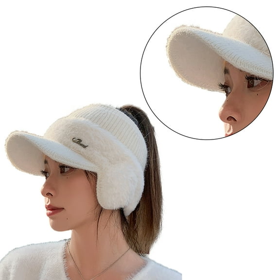 Prevalent Hat Ear Flaps Handmade Knit Baseball Hat Winter Ear Warmers Ear Covers for Cold Weather