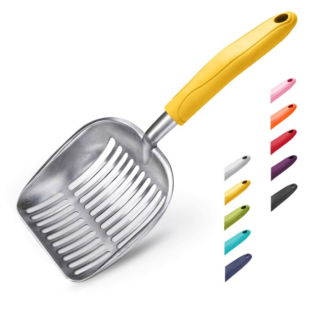 Cuchara para arena para gatos WePet, de aleación de aluminio, con mango largo