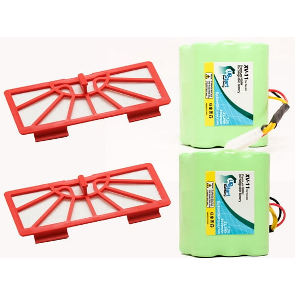 2-Pack Neato 945-004 Battery and Filters - Kit Includes 2 Neato Battery and 2 Filters (3500mAh, 7.2V, NI-MH)