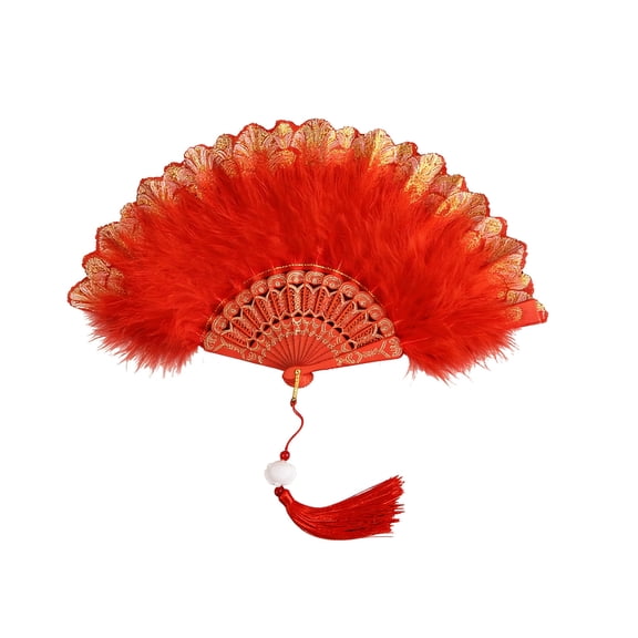 YIMWNYI Vintage Puffy Folding Fan, Elegant Accessory for Weddings and Outdoor Events, Perfect for Summer Picnics, Stylish Gift for Vintage Lovers, Retro Folding Hand Fan