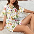 thumbnail image 4 of Rateoe Chickens A for 2 Piece Short Sleeves Pajama Sets Casual Lounge Sleepwear Ladies Pjs Sets with Pocket-X-Large, 4 of 6