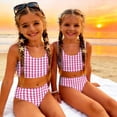thumbnail image 5 of CCRFTGI Swimsuits for Child Girls Size 6-7 Two Piece Sets Swimming Bathing Suits Beach Holiday Plaid Bikinis Summer Cute Girls Fashion Swim Suit Kids Bikini Hot Pink 2-3 Years, 5 of 9