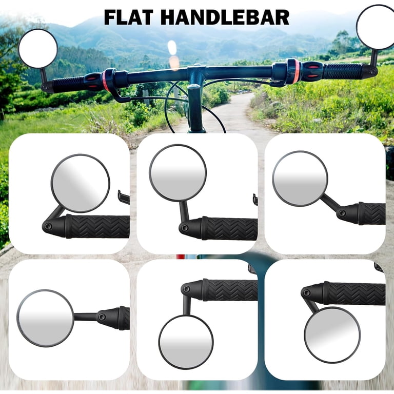 Bike Handlebar Mirror 2 Pack - Adjustable Rear View Mirrors For Safer Cycling