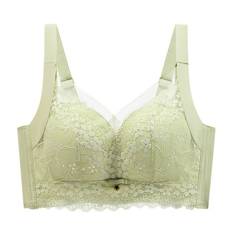 Bigersell Womens Sports Bras Sale High Impact Sports Bras for Women Balconette Bra Style B4739 V-Neck Full-Coverage Bras Hook and Eye Bra Closure Big Girls Size Sports Bras High Support Green XXL