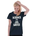 thumbnail image 3 of Science Saves Nerdy Scientist Geek Womens Fitted Plus Size Graphic Tee Brisco Brands 2X, 3 of 5