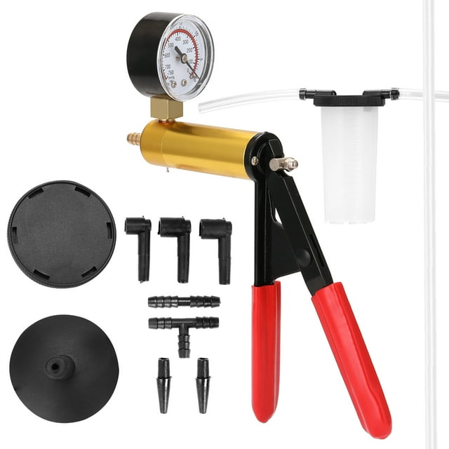 Graflsoa Professional 2-in-1 Handheld Vacuum Pump and Brake Bleeder Kit with Dual Gauge for Automotive Maintenance