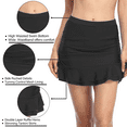 thumbnail image 7 of Hilor Women's Skirted Bikini Bottom High Waisted Swim Bottom Shirred Ruffle Swim Skirt, 7 of 7