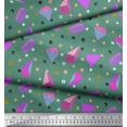 thumbnail image 3 of Soimoi Green Cotton Poplin Fabric Pyramid & Triangle Geometric Decor Fabric Printed Yard 56 Inch Wide, 3 of 3