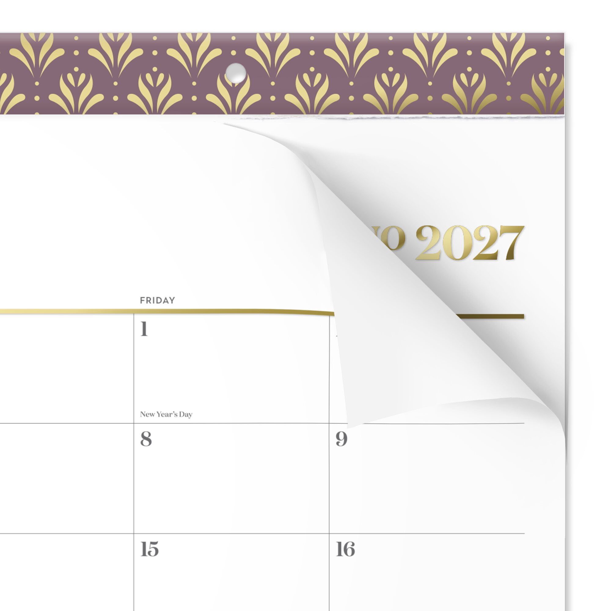 Mead Cambridge WorkStyle 2027 Monthly Desk Pad Calendar Mauve Compact 17 34 x 11