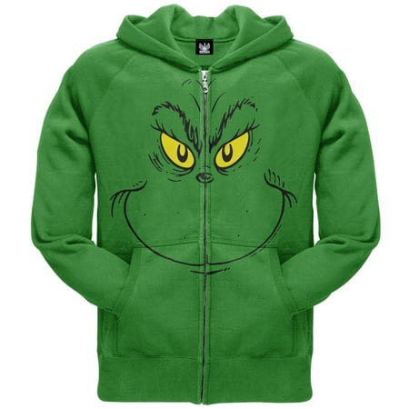 Dr. Seuss - Grinch Face Zip Hoodie