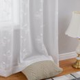thumbnail image 5 of Floral Embroidered Semi Sheer Curtains, Farmhouse Grommet Voile Curtain, 5 of 7