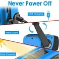 thumbnail image 4 of Solar Emergency Hand Crank Weather Radio, Portable Self Powered AM/FM Radios LED Flashlight USB Charger for Camping，blue1.23cp, 4 of 5