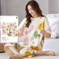thumbnail image 1 of Pijama de punto de algodón con estampado de nubes para mujer, conjunto de dos piezas de manga corta, ropa de dormir de dibujos animados, Verano, 1 of 4