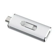 TOPESEL 64GB OTG USB 3.0 Flash Drive,USB C & USB A Thumb Drive for Samsung/LG/Android Phone External Storage -Silver