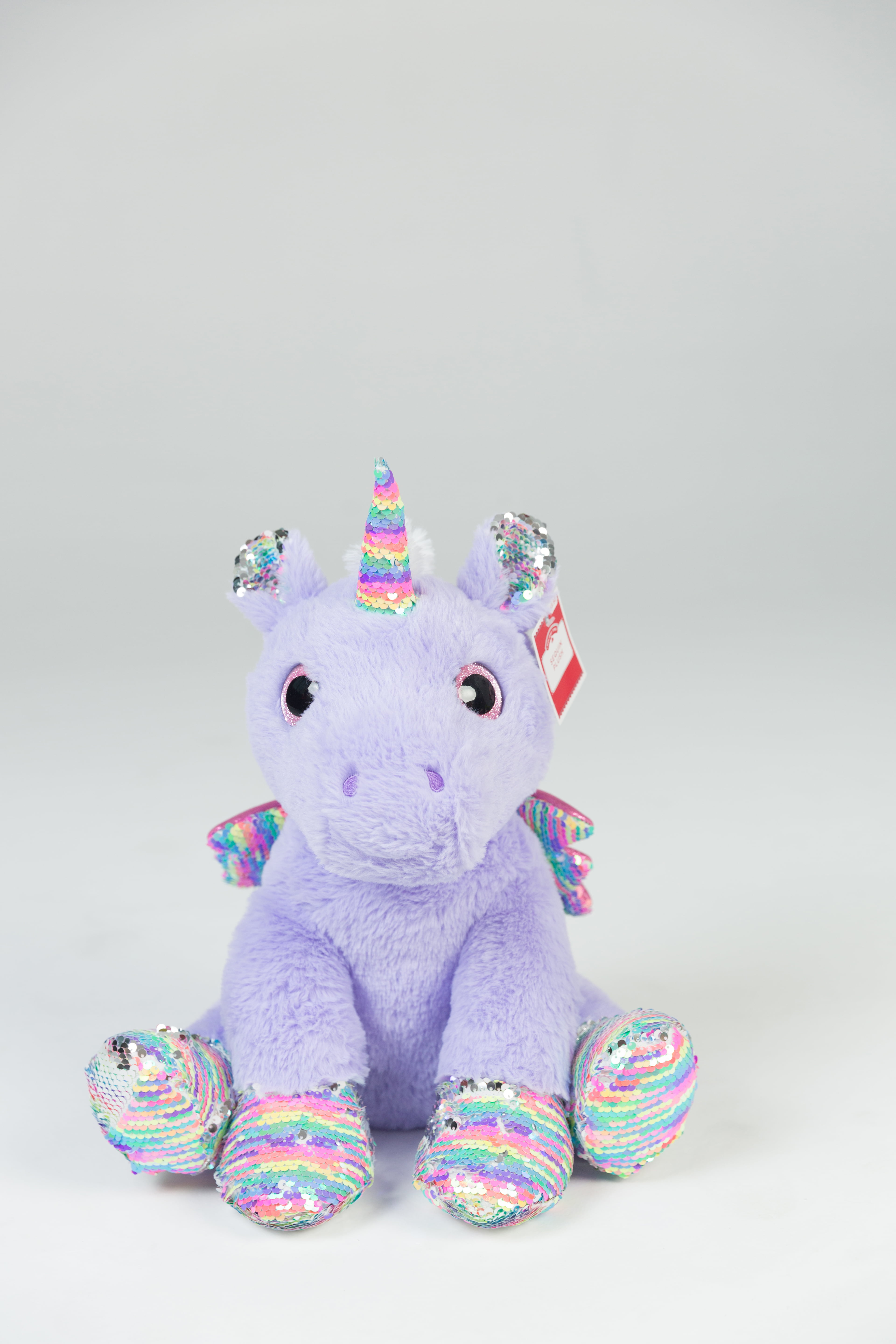 Lilac Plush Standing Unicorn 30cm With Large Sparkly Eyes 
