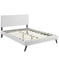 thumbnail image 3 of Modway Macie Full Vinyl Platform Bed with Round Splayed Legs in White, 3 of 7
