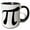 Black/White, variant on 3drose, Math Symbol for Pi, 11oz Mug