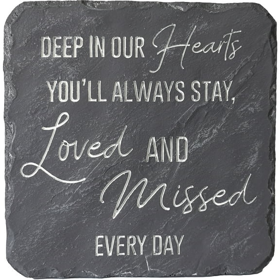 Pavilion Gift Company - Loved & Missed - 7.75" x 7.75" Garden Stone