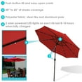 thumbnail image 3 of Sunnydaze 96" Red Solid Octagon Market Umbrella with Solar Lights and Push-Button Tilt, 3 of 14