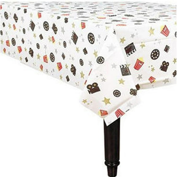 Movie Night Hollywood Themed Party Table Cover Tableware, Plastic, 102" x 54"