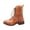 Orange, variant on asdoklhq Boots Under $15,Women's Ladies Casual Square Long Ankle Boots Slip On Shoes