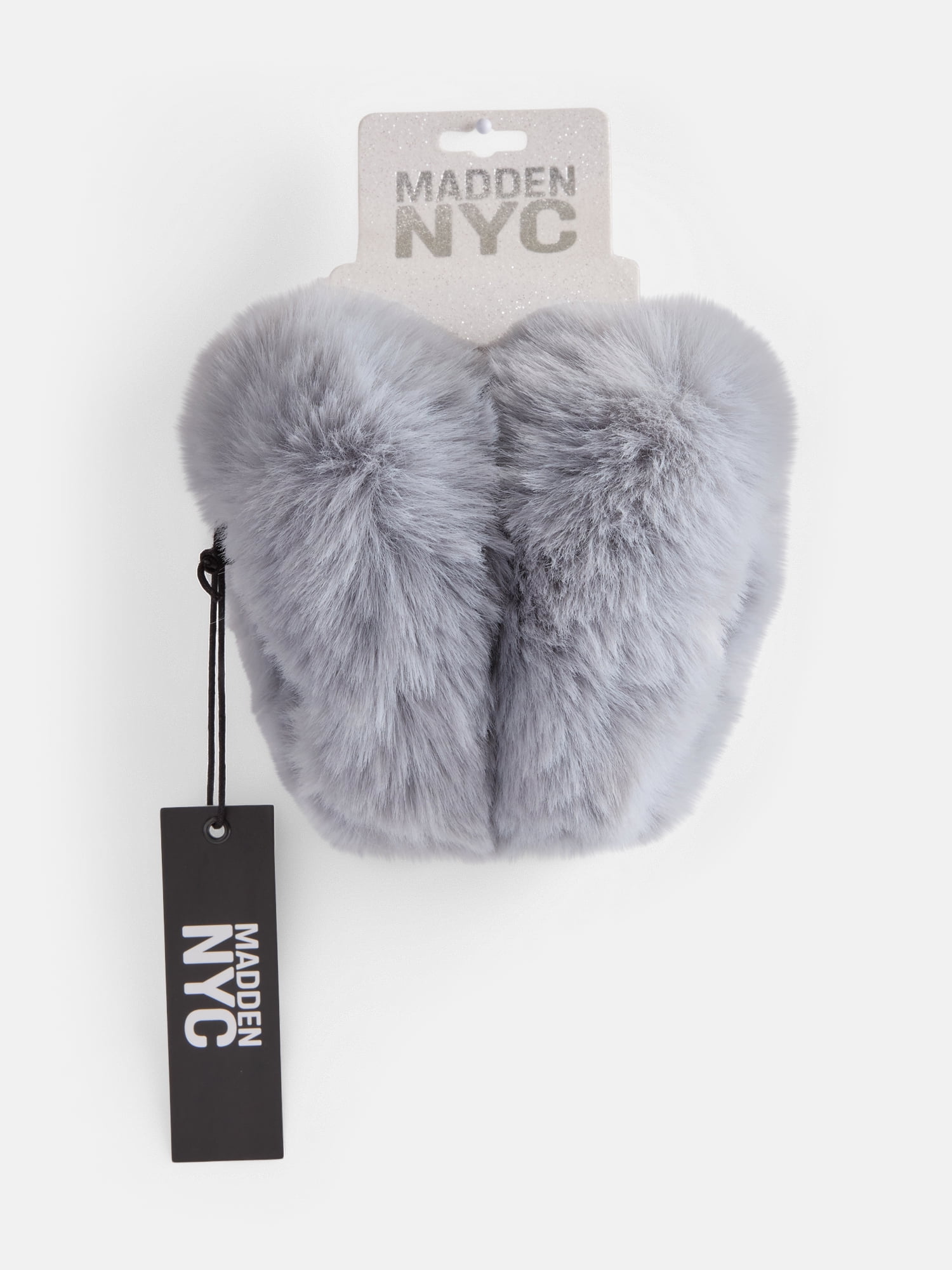 MNYC Women's Boucle Sequin Trim Earmuff, Gray