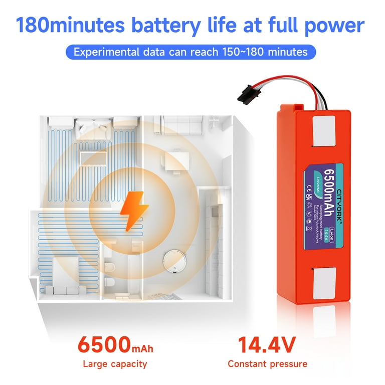 Robot Vacuum Cleaner Li-ion Battery Sweeping Mopping Rechargeable Battery Replacement for Xiaomi Mijia Roborock S5 S4 S6 S7 S50 S51 T6 T60 T65, Xiaowa Robot Vacuum Cleaner Li-ion Battery Sweeping Mopping Rechargeable Battery Replacement for Xiaomi Mijia Roborock S5 S4 S6 S7 S50 S51 T6 T60 T65, Xiaowa