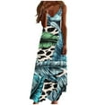 thumbnail image 2 of Viikei Plus Size Dresses for Wedding,Summer Dresses for Women's Print Sleeveless Round Neck Dress Casual Dresses Dark Blue S, 2 of 5