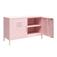 thumbnail image 4 of Novogratz Cache 2 Door Wide Metal Locker Accent Storage Cabinet, Bashful Pink, 4 of 11