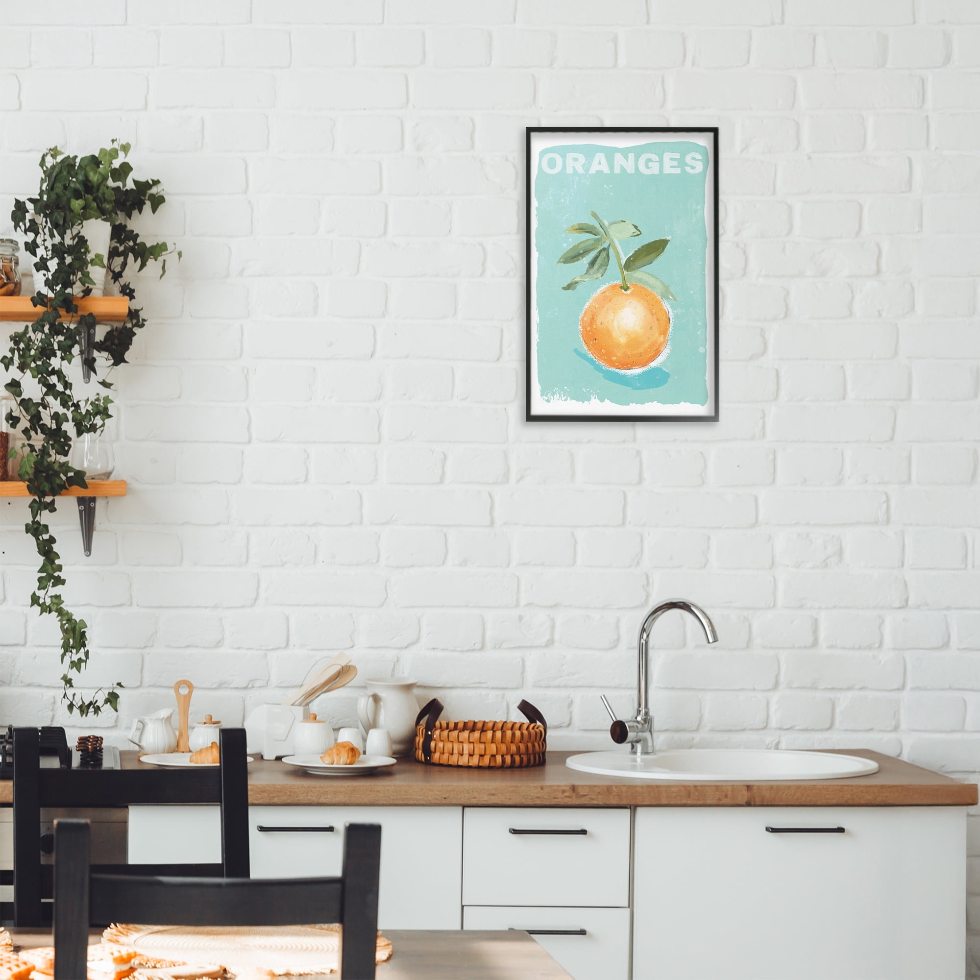 Stupell Industries Orange Twist Motif Black Framed Giclee Art, design by Chad Barrett