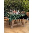 thumbnail image 2 of Outdoor Tablecloth with Umbrella Hole and Zipper, Black Christmas Rectangle Table Cloth 60x84 Inch Waterproof Tablecloth, Snowflake Xmas Christmas Tree Picnic Table Cover for Patio Camping, 2 of 7